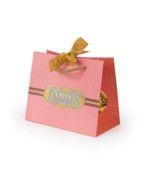 A pink gift bag with an Import placeholder for 7023.