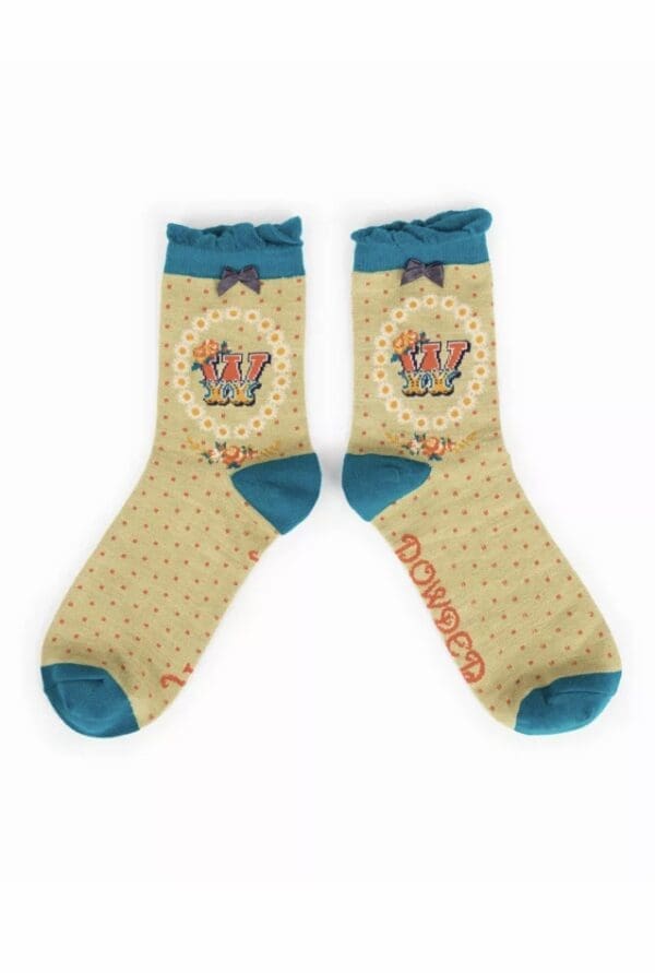 A pair of socks with polka dots and a crown for Import placeholder for 7050.