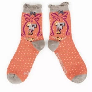 Import placeholder for 7029: Polka dot orange socks.
